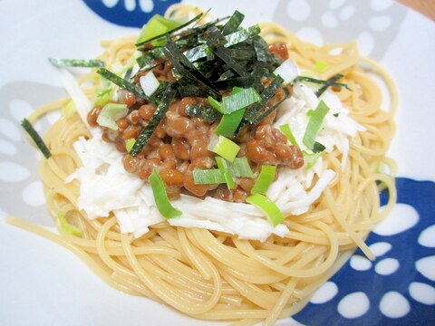 納豆と長いものパスタ